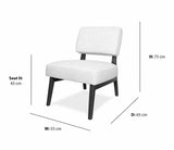 Armchair Bowland dimensions - W: 55cm, D: 65cm, H: 75cm, Seat H: 43cm