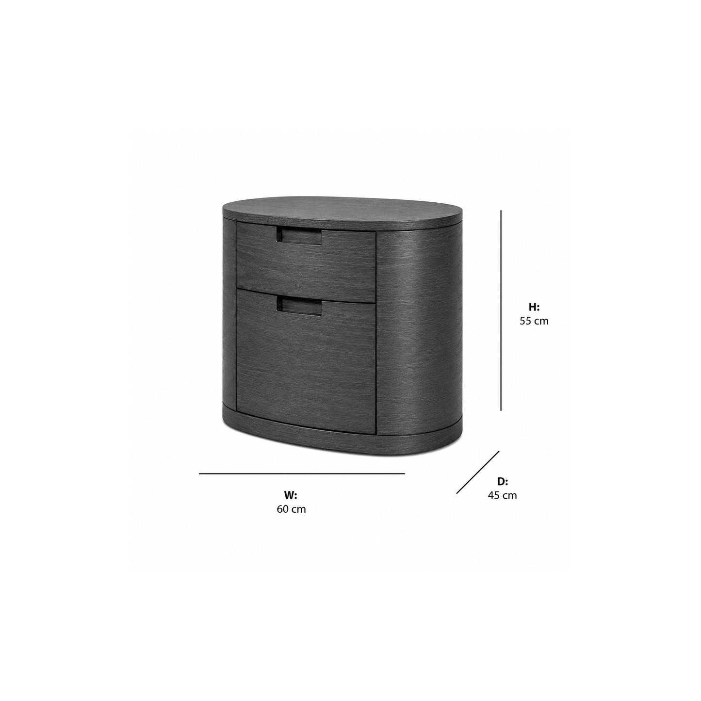 Bochum Bedside Table dimensions W60 x D45 x H55 cm