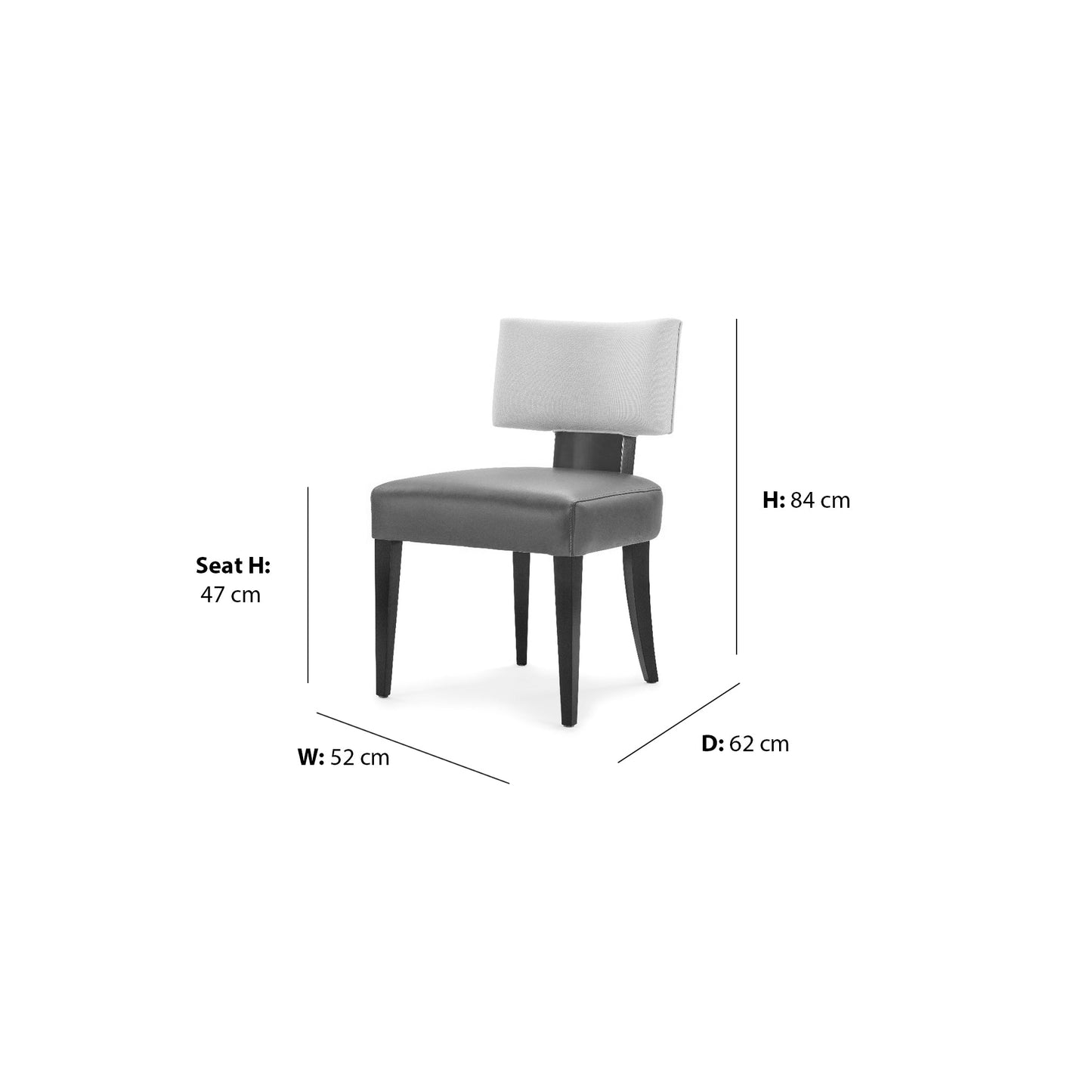 Lawson Dining Chair dimensions W52 x D62 x Seat H47 x H84 cm