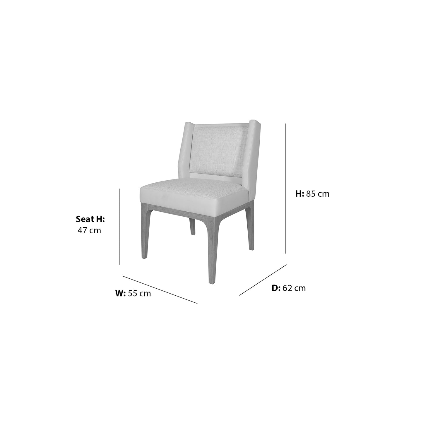 Nimbus Dining Chair dimensions W55 x D62 x Seat H47 x H85 cm
