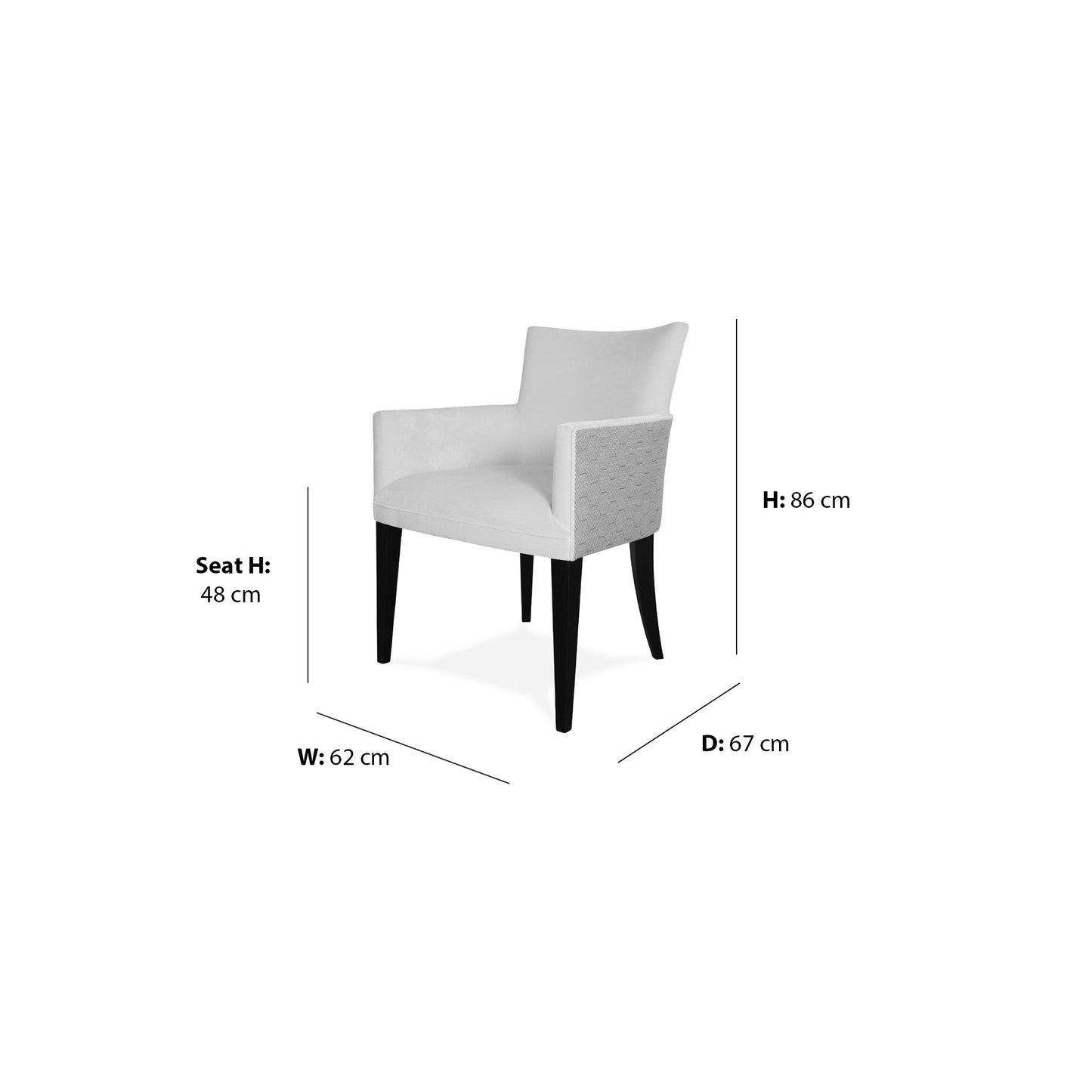 Regent Dining Chair dimensions W62 x D67 x Seat H48 x H86 cm