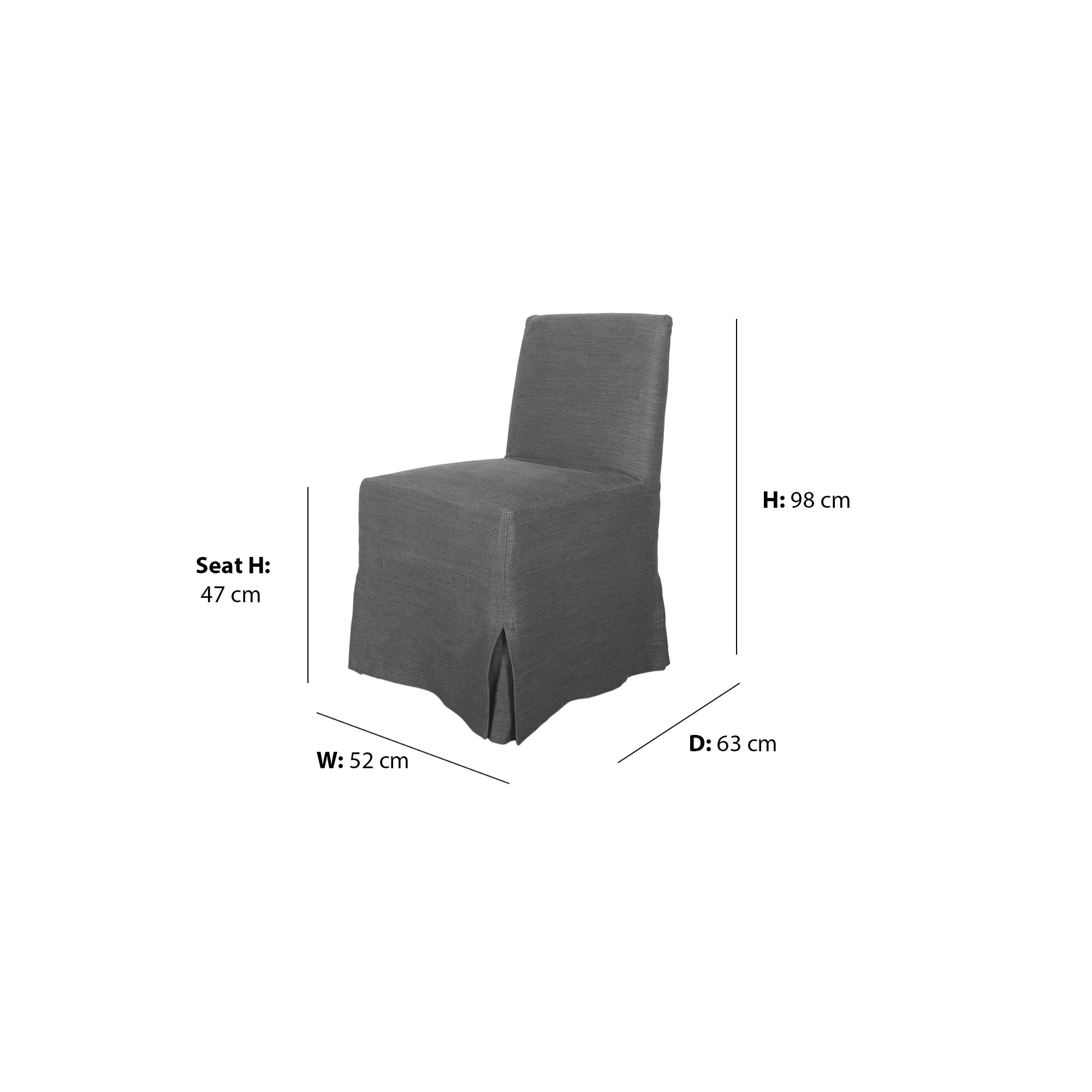 Tuscany Dining Chair dimensions W52 x D63 x Seat H47 x H98 cm